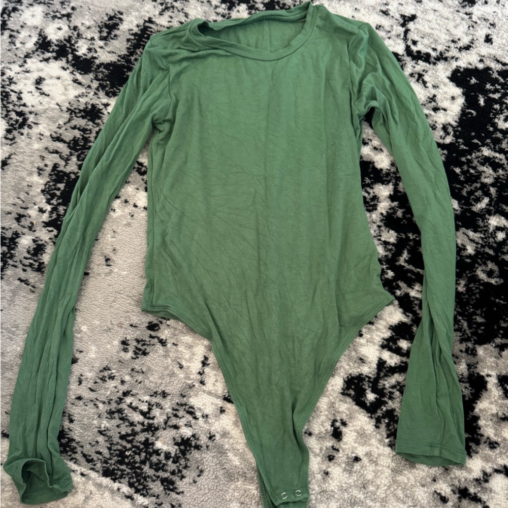 Elegant Long Sleeve Green Bodysuit